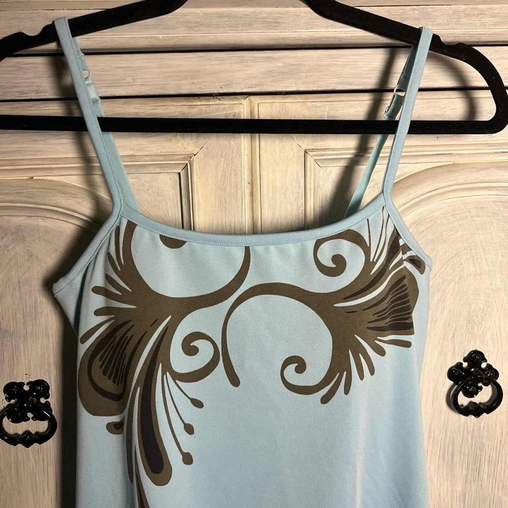 Athleta Light Blue Paisley Swirl Shoreline Swim Active Dress - Picture 3 of 7